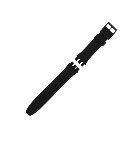 Λουράκι μαυρο σιλικόνης Swatch 17mm 8841
