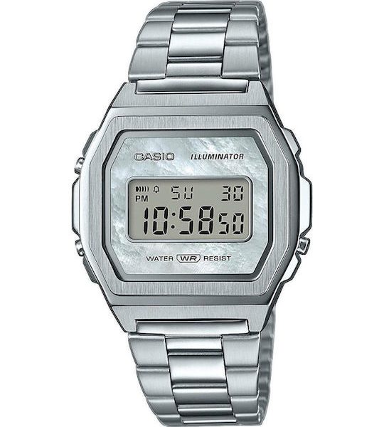 Casio- Vintage Ρολόι με Μεταλλικό Μπρασελέ  A1000D-7E