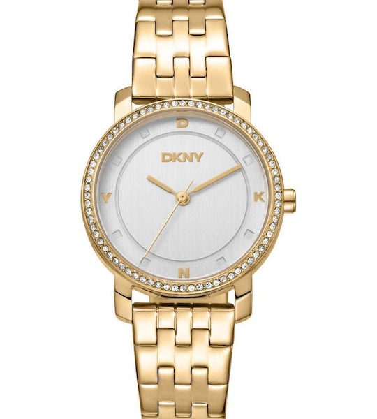 DKNY Ρολόι Astoria Glitz Rose Gold Μεταλλικό Μπρασελέ DK1L065M0045