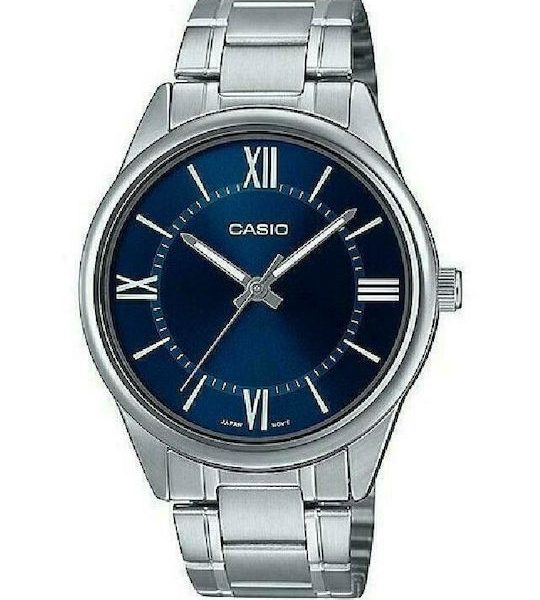 Casio- Αντρικό Ρολόι με Μεταλλικό Μπρασελέ MTP-V005D-2B5UDF