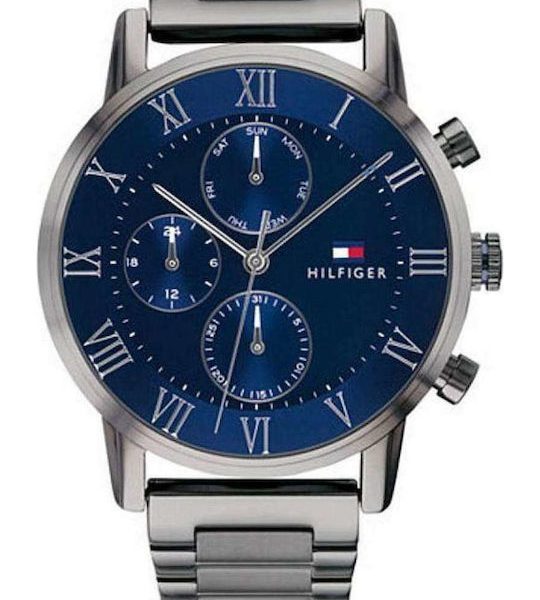 Tommy Hilfiger Αντρίκο Ρολόι Χρονογράφος Με Μεταλλικό Μπρασελέ 1791456