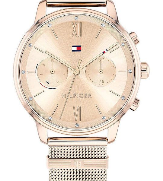 Tommy Hilfiger Γυναικείο Ρολόι  Με Ροζ Μεταλλικό Μπρασελέ 1782303