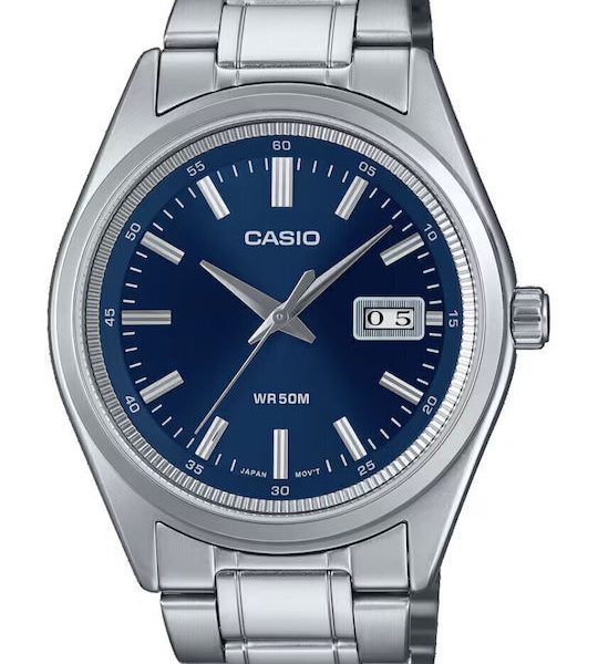 Casio  Αναλογικό Ρολόι Με Ασήμι Μεταλλικό Μπρασελέ MTP-B180D-2A